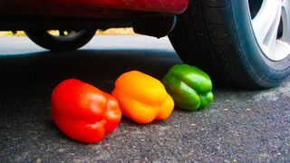 Crushing Crunchy & Soft Things by Car! - EXPERIMENT Peppers vs Car