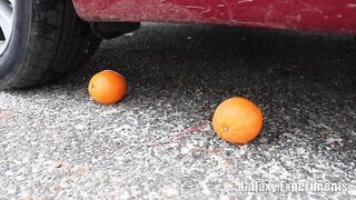 Crushing Crunchy & Soft Things by Car! - EXPERIMENT Rainbow Balls vs Car