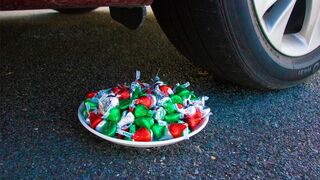 Crushing Crunchy & Soft Things by Car! - EXPERIMENT Christmas Chocolate vs Car