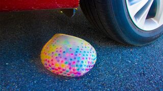 Crushing Crunchy & Soft Things by Car! - EXPERIMENT Orbeez Balloon vs Car