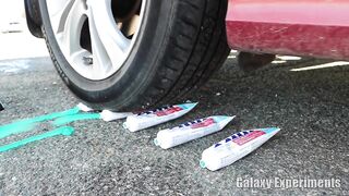 Crushing Crunchy & Soft Things by Car! - EXPERIMENT Toothpaste vs Car