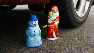 Crushing Crunchy & Soft Things by Car! - EXPERIMENT Christmas Chocolate vs Car