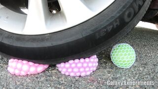 Crushing Crunchy & Soft Things by Car! - Stress Balls vs Car