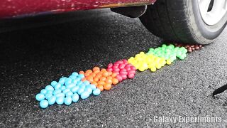 Crushing Crunchy & Soft Things by Car! - Rainbow M&Ms vs Car