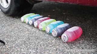 Crushing Crunchy & Soft Things by Car! - Rainbow Juices vs Car