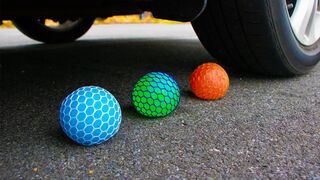 Crushing Crunchy & Soft Things by Car! - Stress Balls vs Car