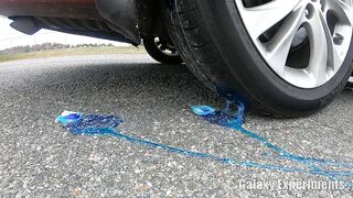 Crushing Crunchy & Soft Things by Car! - Rainbow Crayon Glue vs Car