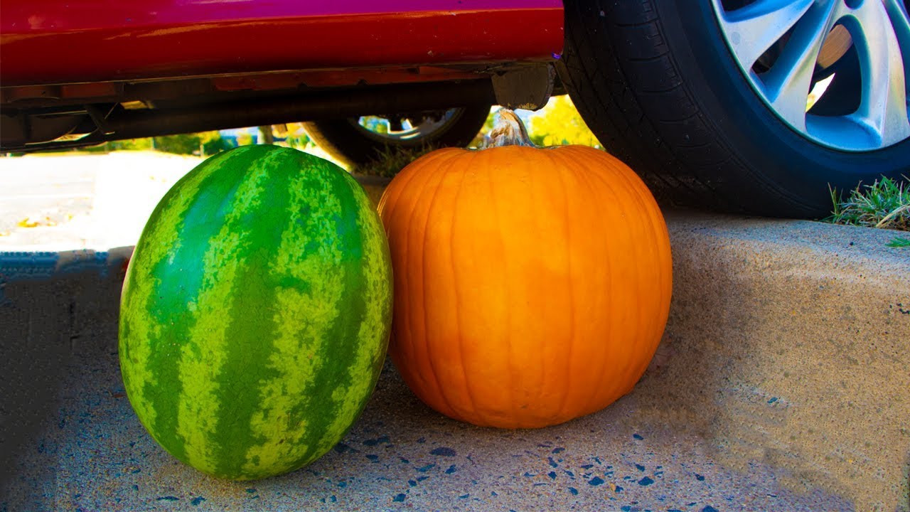 Crushing Crunchy & Soft Things by Car! EXPERIMENT Watermelon and
