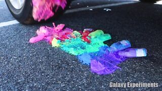 Crushing Crunchy & Soft Things by Car! - Rainbow Paint vs Car