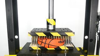 BASKETBALL BETWEEN NAIL BEDS (HYDRAULIC PRESS EXPERIMENT)