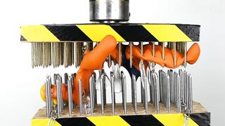 STRETCH ARMSTRONG BETWEEN NAIL BEDS (HYDRAULIC PRESS EXPERIMENT)
