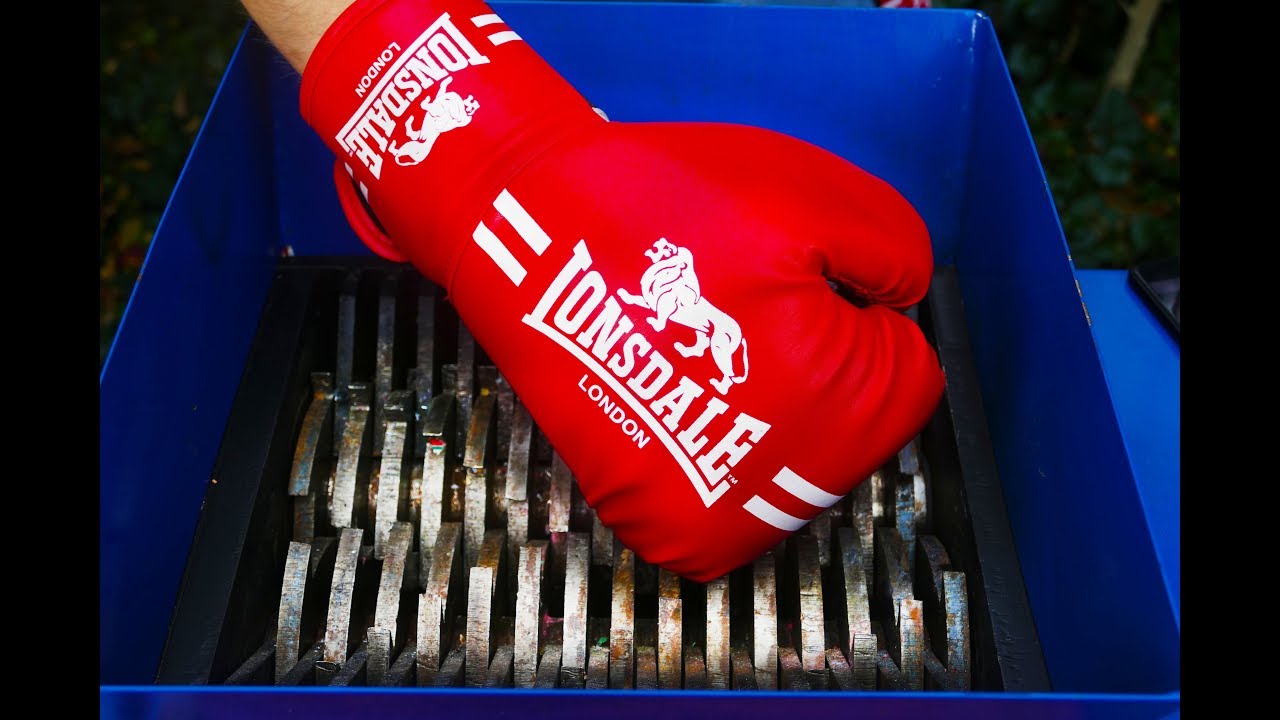 WHAT HAPPENS IF YOU DROP BOXING GLOVES INTO THE SHREDDING MACHINE?