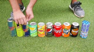 Experiment !! Cola, Different Fanta, Pepsi,Sprite and Stretch Armstrong vs Mentos in Big Underground