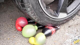 Crushing Crunchy & Soft Things by Car! EXPERIMENT: Car vs Coca Cola, Candy Toys Balloons