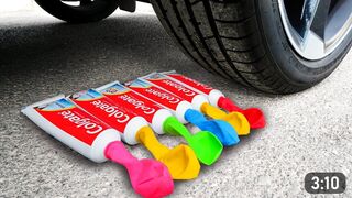 Crushing Crunchy & Soft Things by Car! EXPERIMENT: Car vs Balloons Toothpaste, Fanta & Toys
