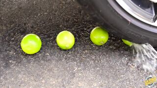 Crushing Crunchy & Soft Things by Car! Experiment Car vs Gummy Bear Ball