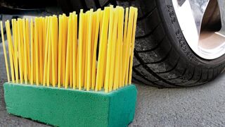 Experiment Car vs Spghetti Foam | Crushing Crunchy & Soft Things by Car!