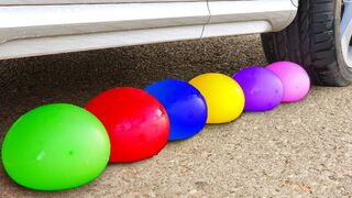 Experiment Car vs Colors Water Balloons | Crushing Crunchy & Soft Things by Car!