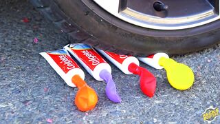 Experiment Car vs Water Color Balloons | Crushing Crunchy & Soft Things by Car!