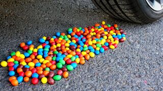 Experiment Car vs M&Ms Candy | Crushing Crunchy & Soft Things by Car!