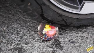 Crushing Crunchy & Soft Things by Car! - EXPERIMENT: CAR vs GIANT EGG RAINBOW
