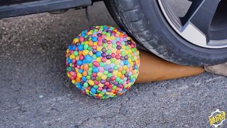 Crushing Crunchy & Soft Things by Car! Experiment Car vs M&M Eggs