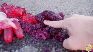 Crushing Crunchy & Soft Things by Car! - EXPERIMENT: CAR vs JELLY GLOVE BALLOONS