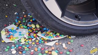 Crushing Crunchy & Soft Things by Car! - EXPERIMENT: CAR vs M&M Plate