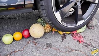 Crushing Crunchy & Soft Things by Car! - EXPERIMENT: FRUITS vs CAR vs FOOD
