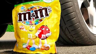 Crushing Crunchy & Soft Things by Car! - EXPERIMENT: M&M'S PACK VS CAR VS FOOD