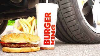 Crushing Crunchy & Soft Things by Car! - EXPERIMENT: BURGER VS CAR VS FOOD