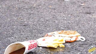 Crushing Crunchy & Soft Things by Car! - EXPERIMENT: BURGER VS CAR VS FOOD