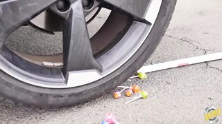 Crushing Crunchy & Soft Things by Car! - EXPERIMENT: CAR VS Lollipops