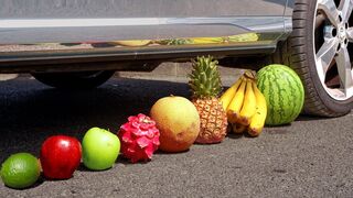 Crushing Crunchy & Soft Things by Car! - EXPERIMENT: CAR vs Tropical Fruit