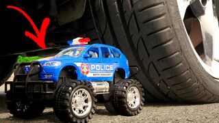 Crushing Crunchy & Soft Things by Car! - EXPERIMENT: POLICE CARS TOYS VS CAR