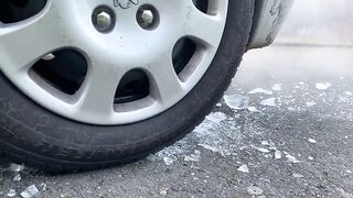 Crushing Crunchy & Soft Things by Car!   EXPERIMENT: CAR VS GIANT ICE 2