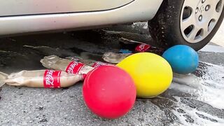 Crunchy & Soft Things by Car! EXPERIMENT: Car vs Coca Cola,Pepsi, Fanta, Sprite Balloons