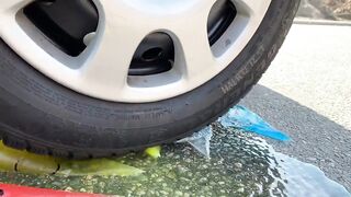 Crushing Crunchy & Soft Things by Car! EXPERIMENT: Car vs Slime Piping Bags 2
