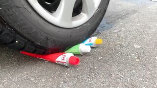 Crushing Crunchy & Soft Things by Car! EXPERIMENT: Car vs Coca Cola, Fanta, Mirinda Balloons 2