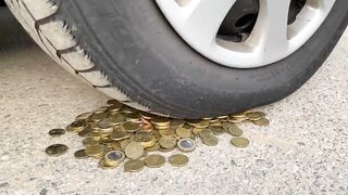 Crushing Crunchy & Soft Things by Car! EXPERIMENT CAR VS COINS 2