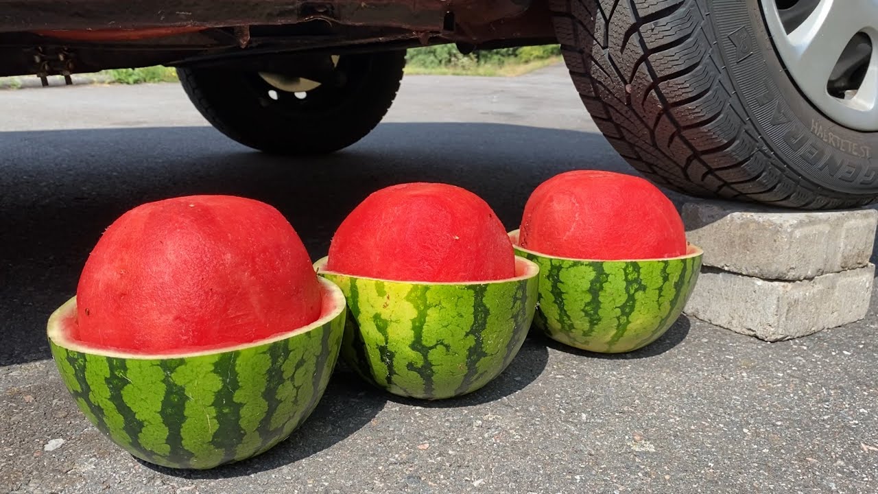 Crushing Crunchy & Soft Things by Car! EXPERIMENT WATERMELON VS CAR