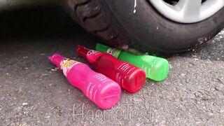 Сrushing Crunchy & Soft Things by Car! EXPERIMENT: Car vs Coca Cola, Fanta, Mirinda Balloons