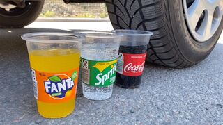 Crushing Crunchy & Soft Things by Car! EXPERIMENT CAR vs COCA COLA, FANTA, SPRITE