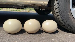 Crushing Crunchy & Soft Things by Car! EXPERIMENT: CAR VS GIANT EGGS