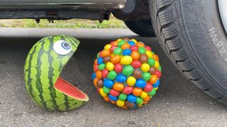 Crushing Crunchy & Soft Things by Car! EXPERIMENT Car vs Spider Pacman Coca Cola, Fanta, Mirinda Bal