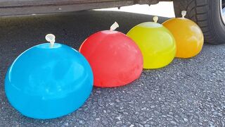 Crushing Crunchy & Soft Things by Car! EXPERIMENT: Car vs Color Balloons