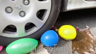 Crushing Crunchy & Soft Things by Car! EXPERIMENT: Car vs Coca Cola with Balloons