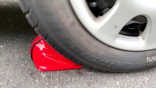 Crushing Crunchy & Soft Things by Car! EXPERIMENT: Car vs Coca Cola, Fanta, Mirinda Balloons