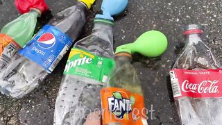 Crushing Crunchy & Soft Things by Car! EXPERIMENT: Car vs Coca Cola, Fanta, Mirinda Balloons