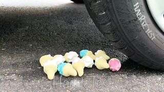 Crushing Crunchy & Soft Things by Car!   EXPERIMENT: MINI WATERMELON VS CAR